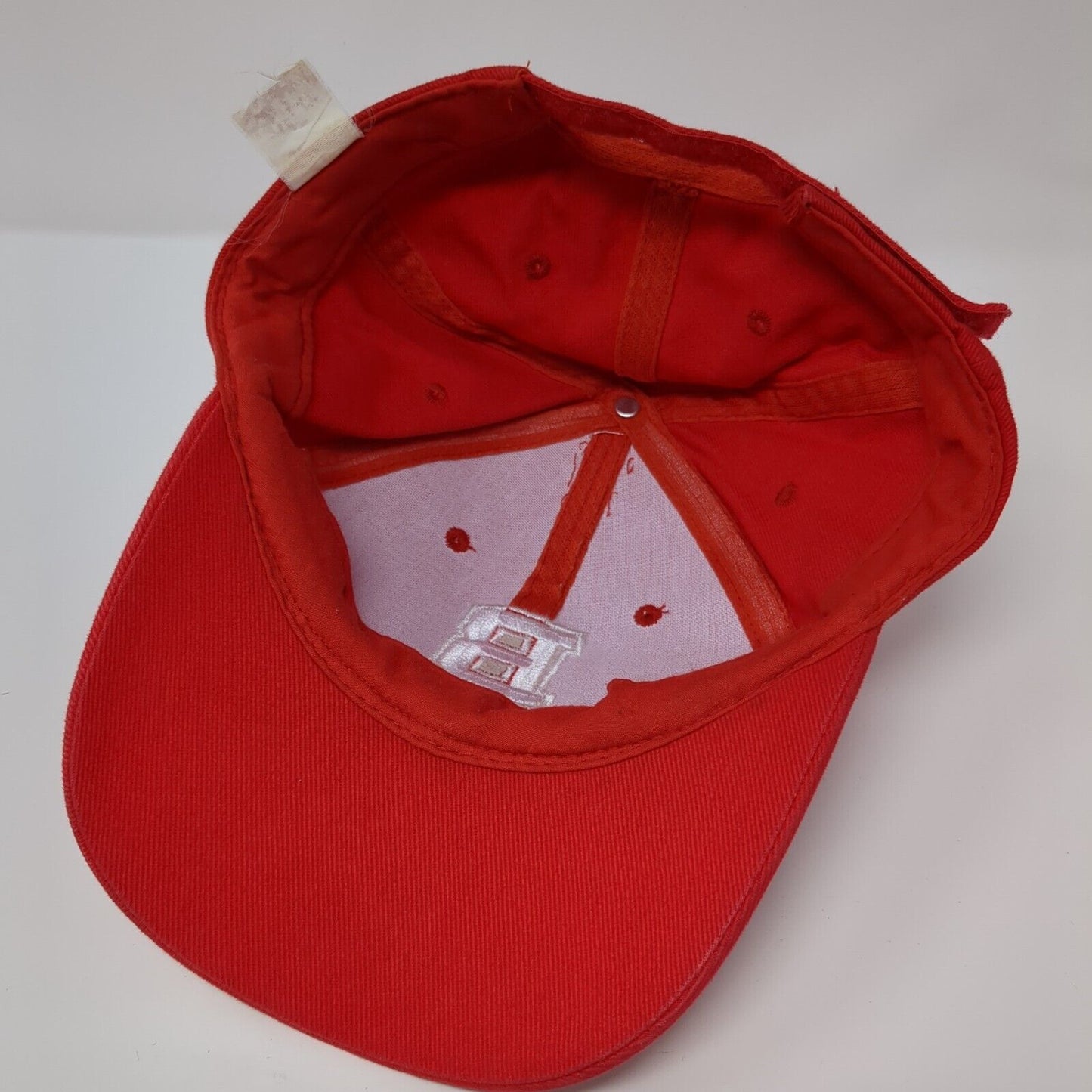 Bahamas Strapback Hat Red OSFA Adjustable Embroidered Solid 6 Panel