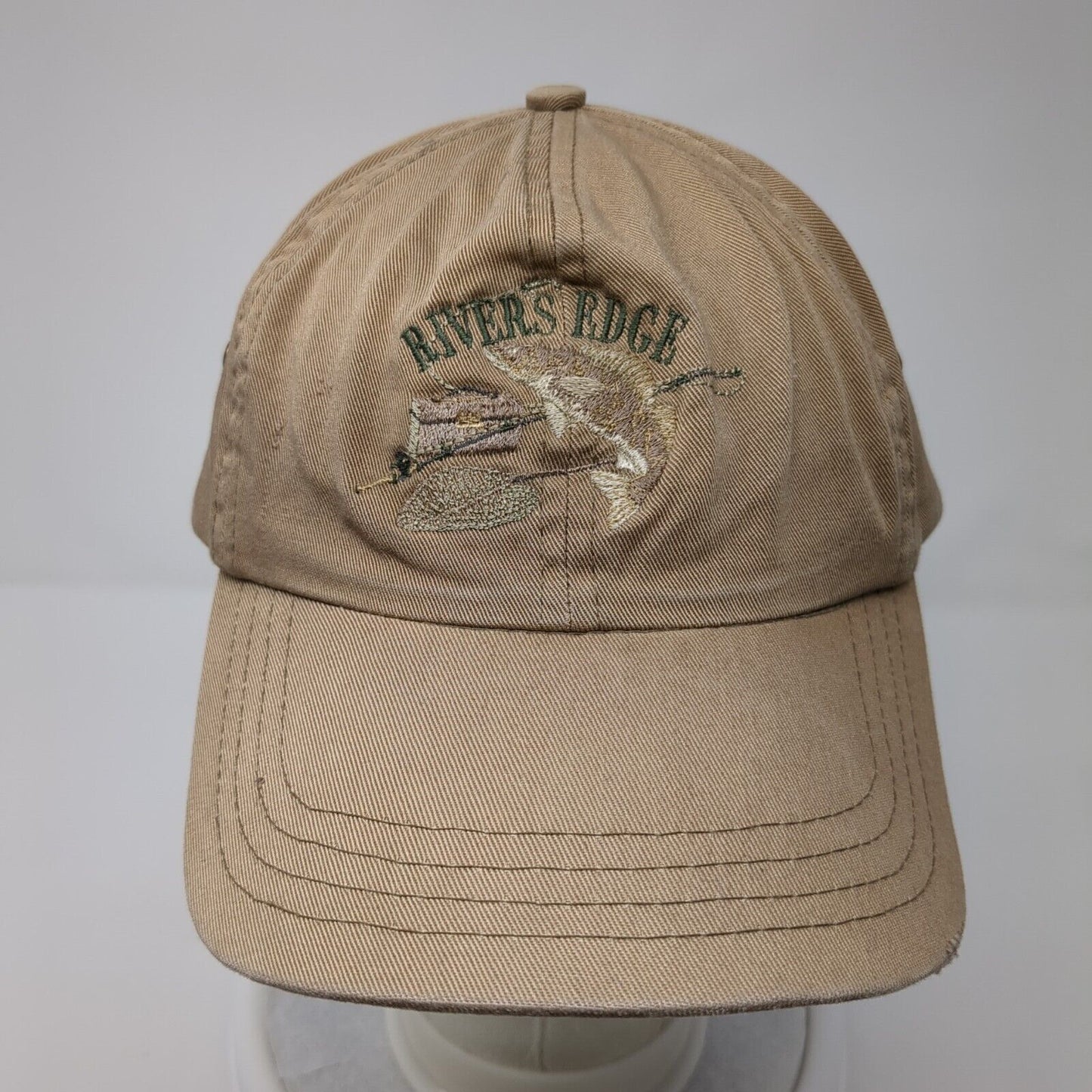 Rivers Edge Slideback Hat Tan One Size Adjustable Embroidered Camp David