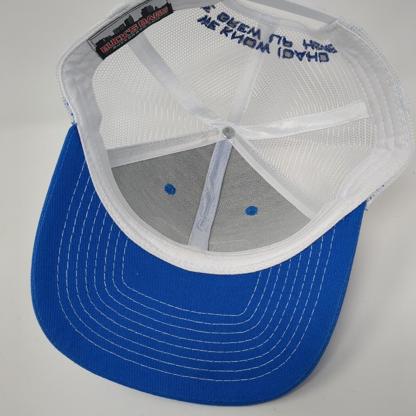 Farm Bureau Ins We Know Idaho We Grew Up Here Trucker Hat Blue OS Buck's Bags