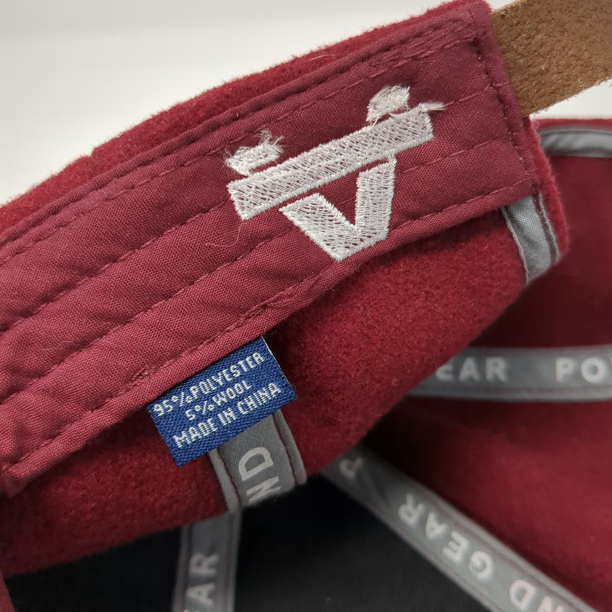 Portland Gear Baseball Cap Red One Size Leather Slideback Wool Blend Hat