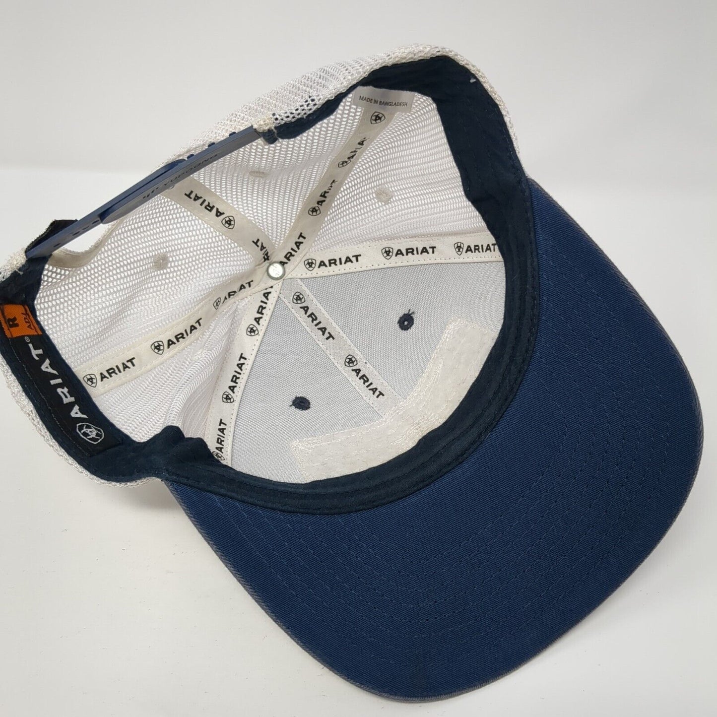 Ariat Patch Snapback Trucker Hat Blue One Size Mesh Back Adjustable