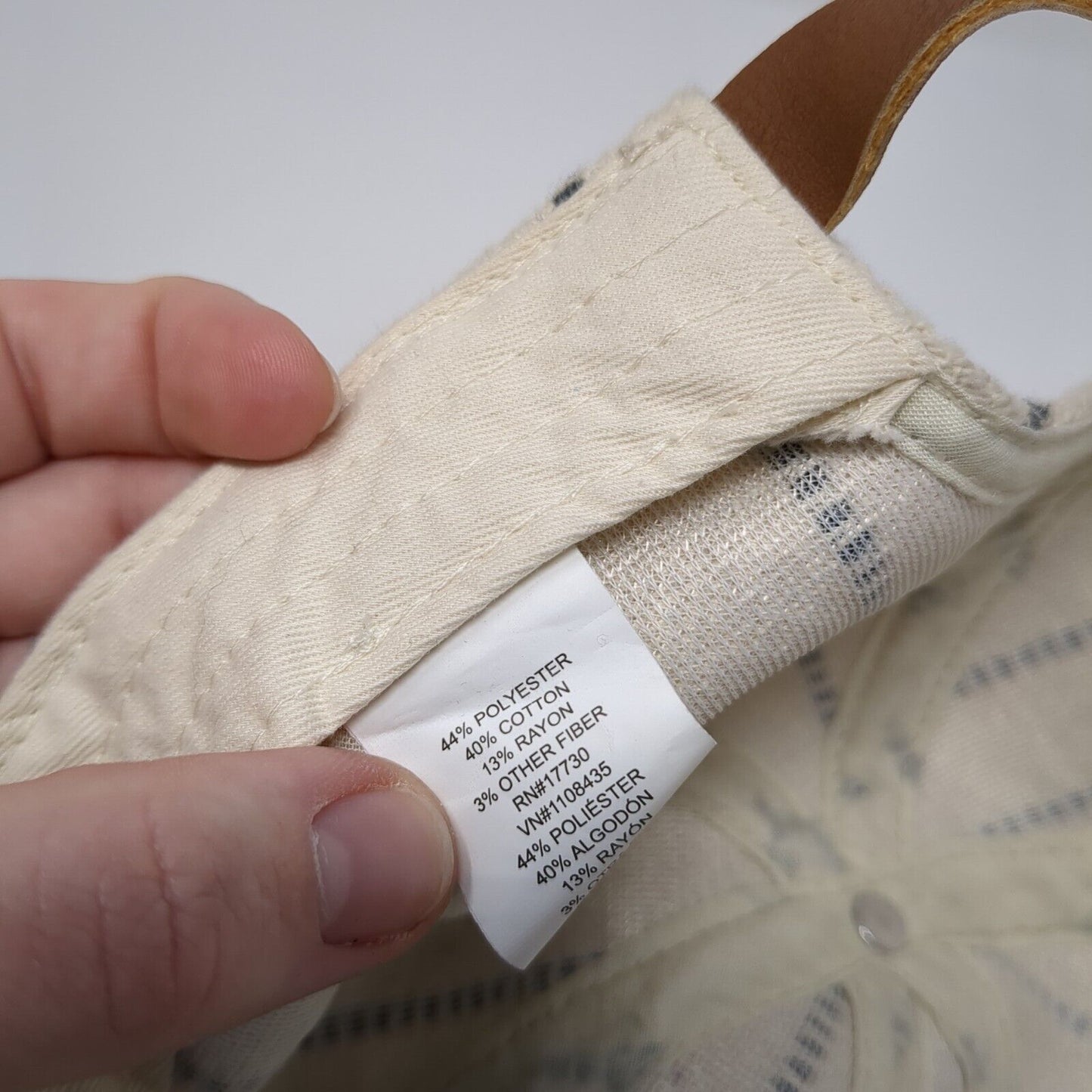 Unbranded Slideback Hat Multi One Size Striped Adjustable Leather Strap