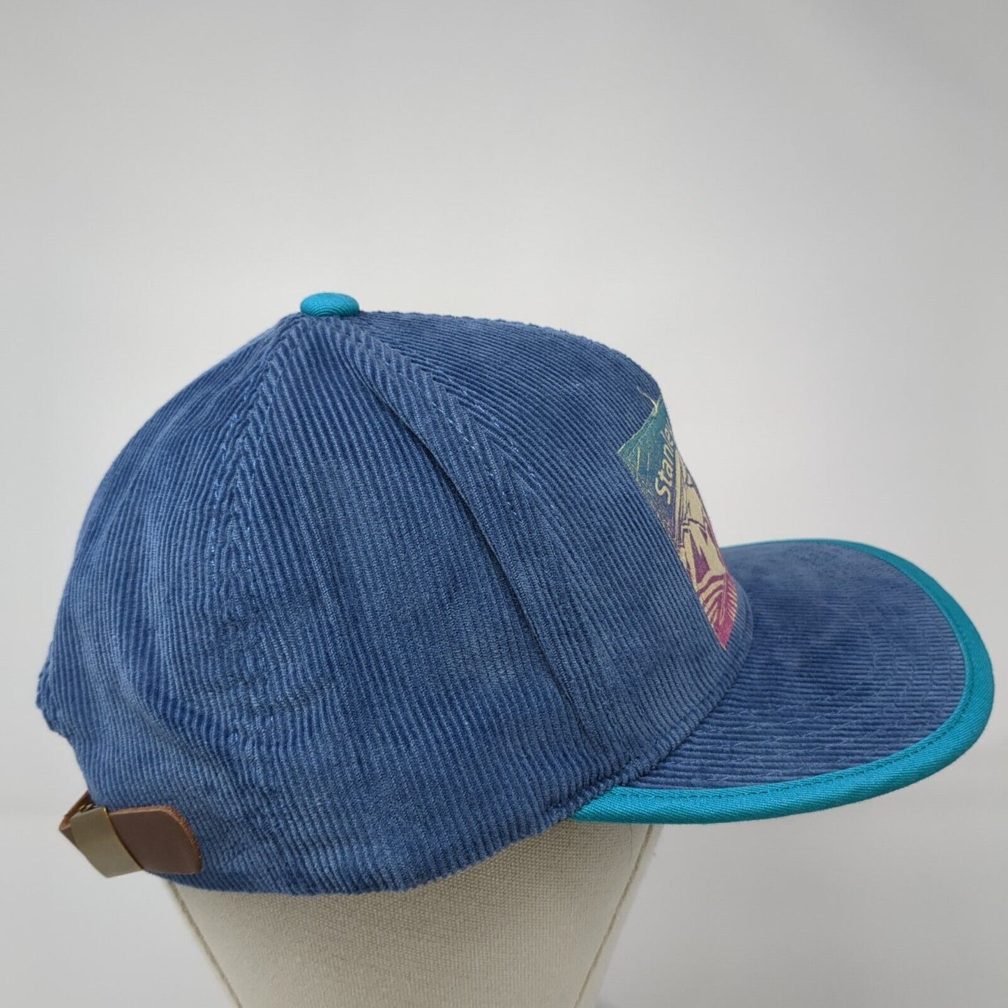 Stanley Baking Co. Slideback Hat Blue One Size Corduroy Leather Strap