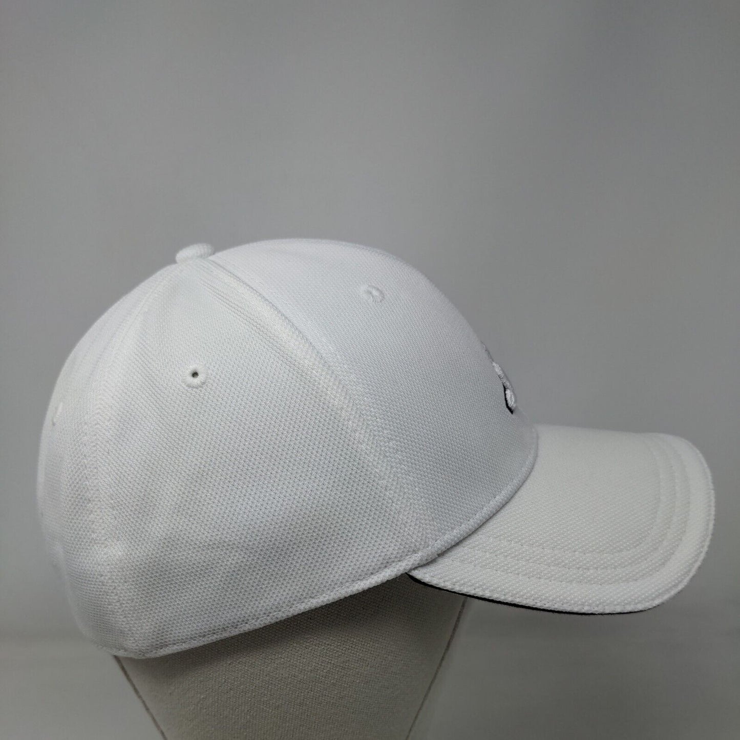 Adidas Fitted Hat White L/XL Adjustable Embroidered Logo 6 Panel Polyester
