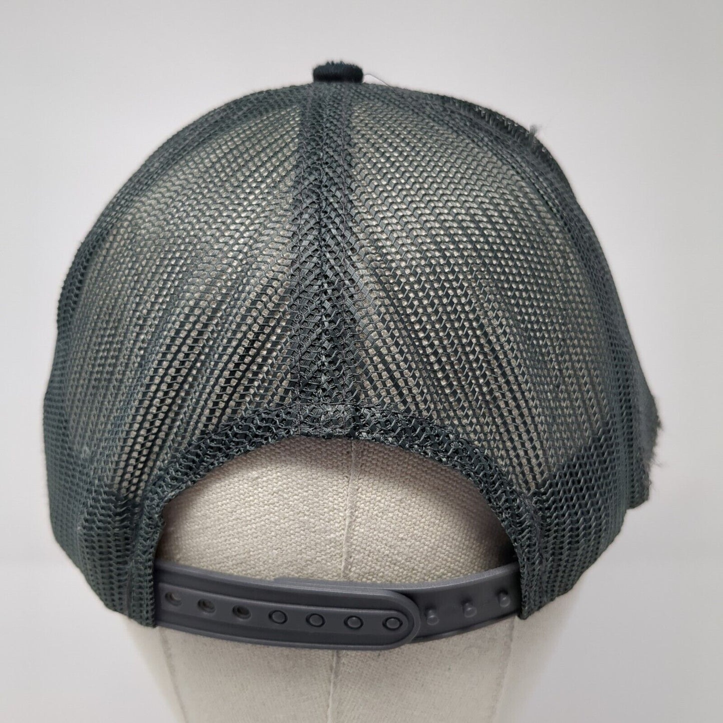 Denning Concrete Snapback Trucker Hat Black One Size Mesh Back 6 Panel