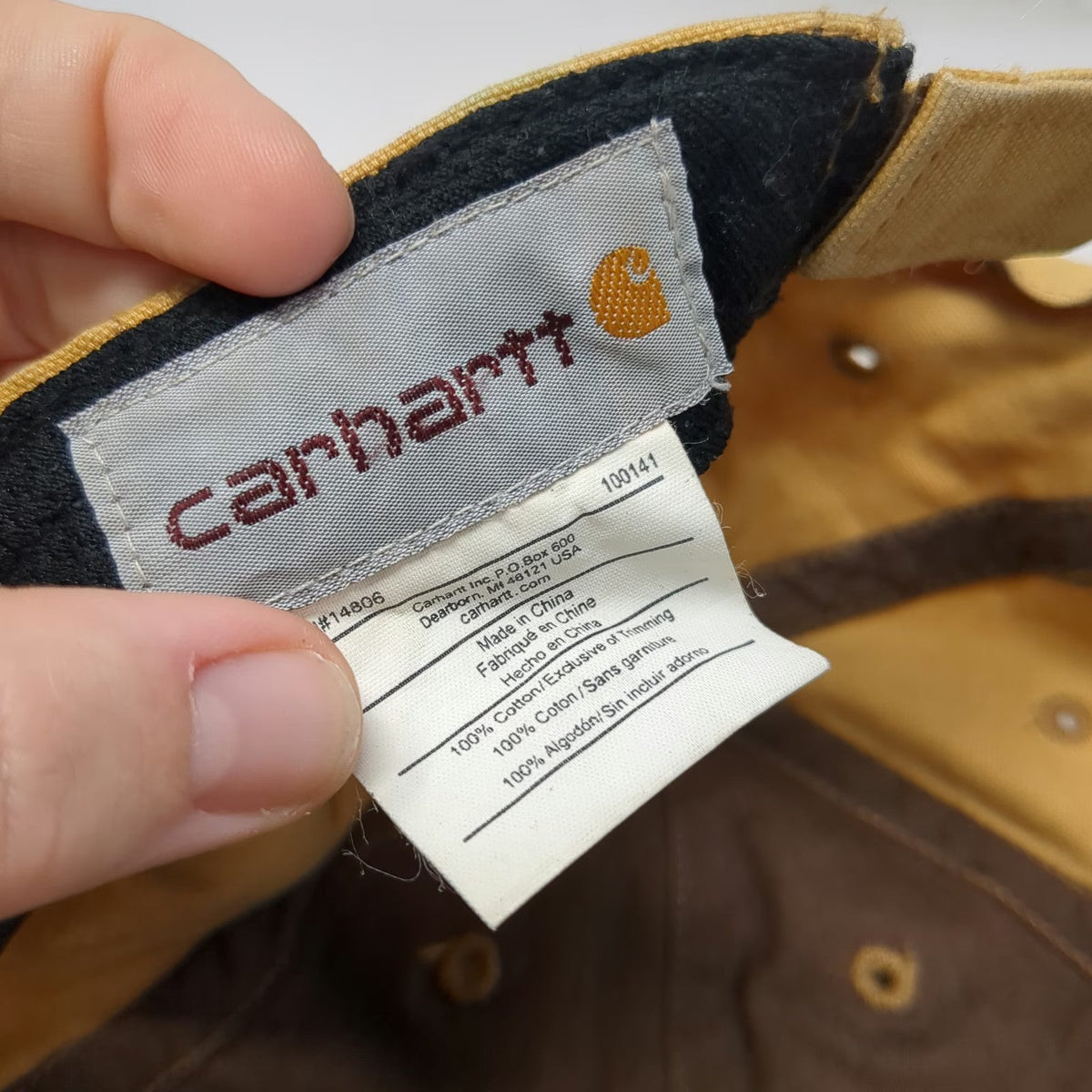 Carhartt Baseball Cap Brown One Size Slideback Logo Patch Cotton Adjustable Hat
