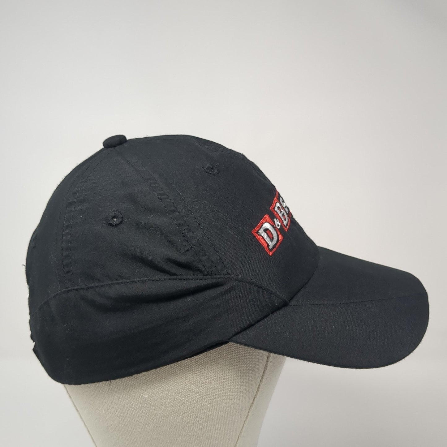 D&B Supply Strapback Hat Black One Size Adjustable Embroidered Stitch It