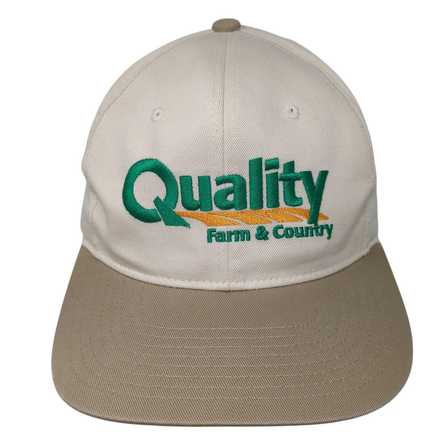 Quality Farm & Country Snapback Hat Beige One Size Adjustable Embroidered Cotton