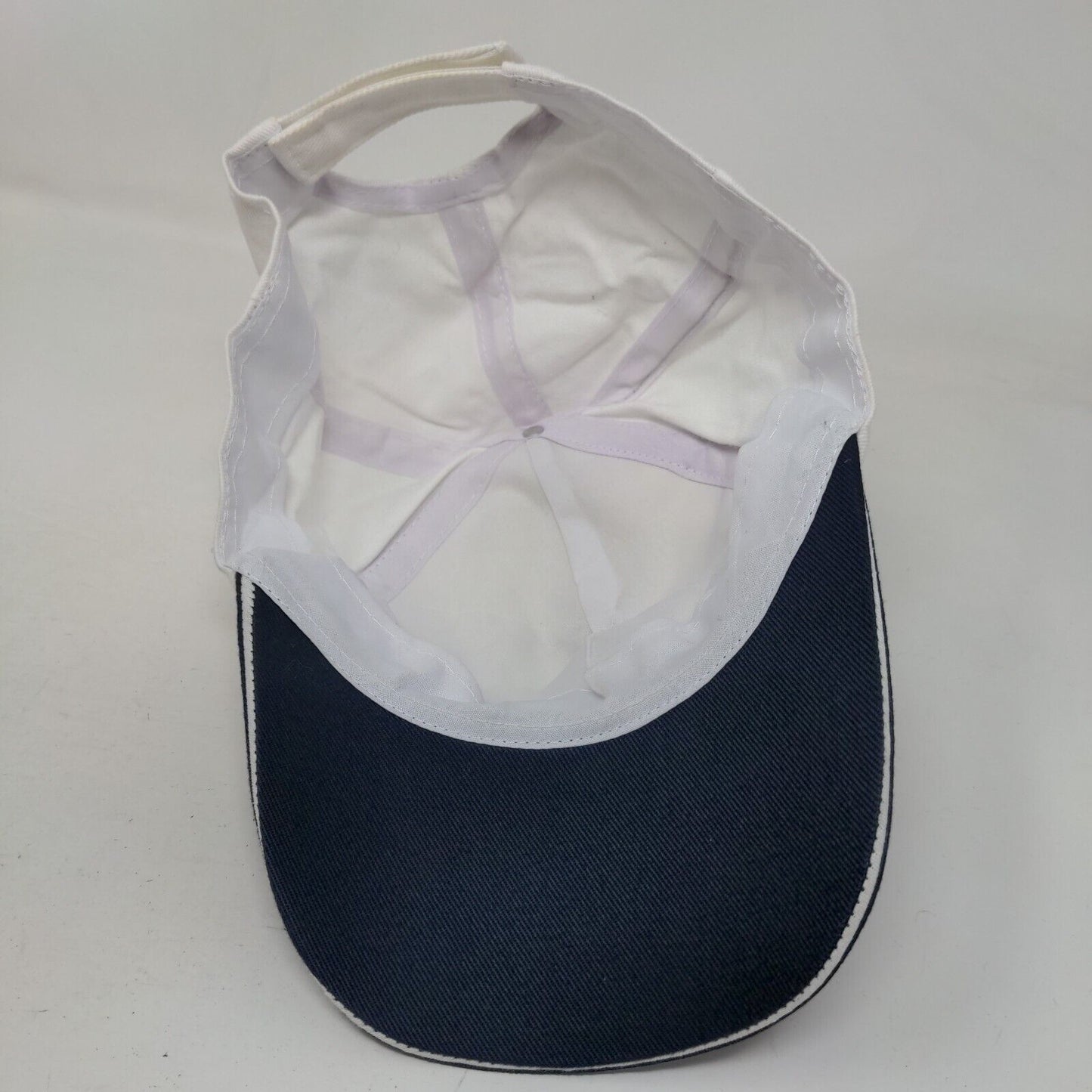 PLB Baseball Strapback Hat White One Size Adjustable 6 Panel Colorblock