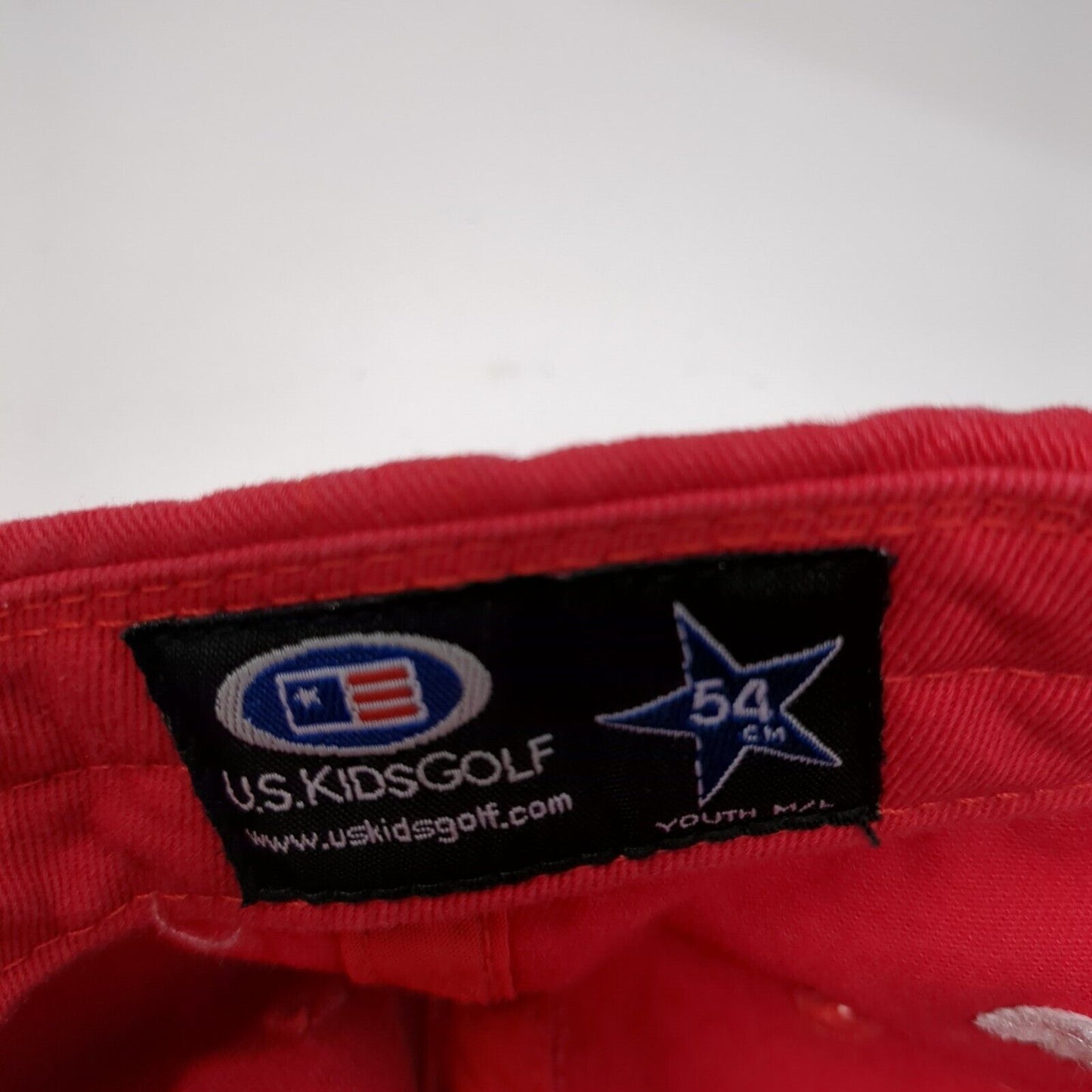 U.S. Kids Golf Strapback Hat Red Youth M/L Adjustable Embroidered