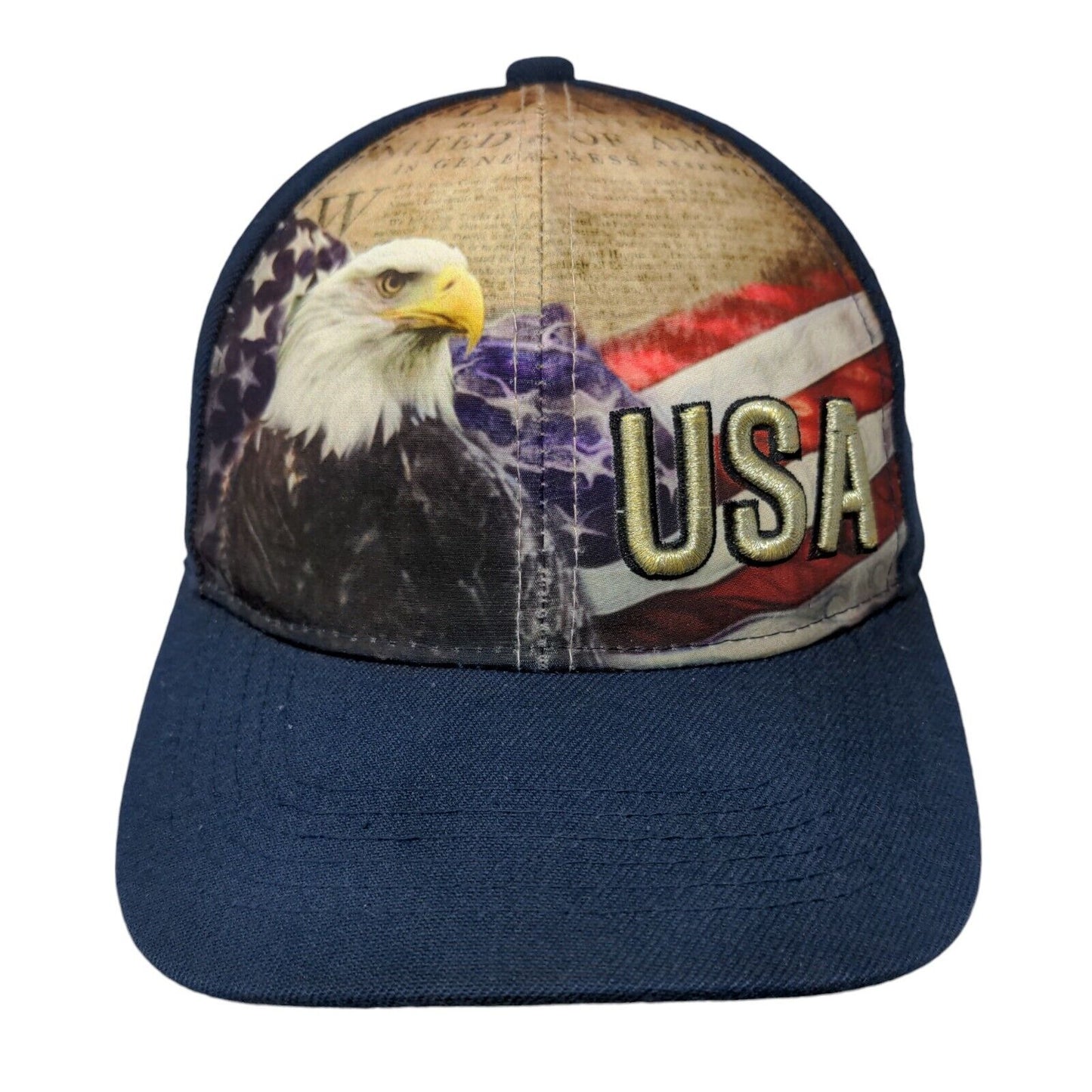 American Flag Eagle Snapback Hat Multicolor OSFA Embroidered Patriotic Pit Bull