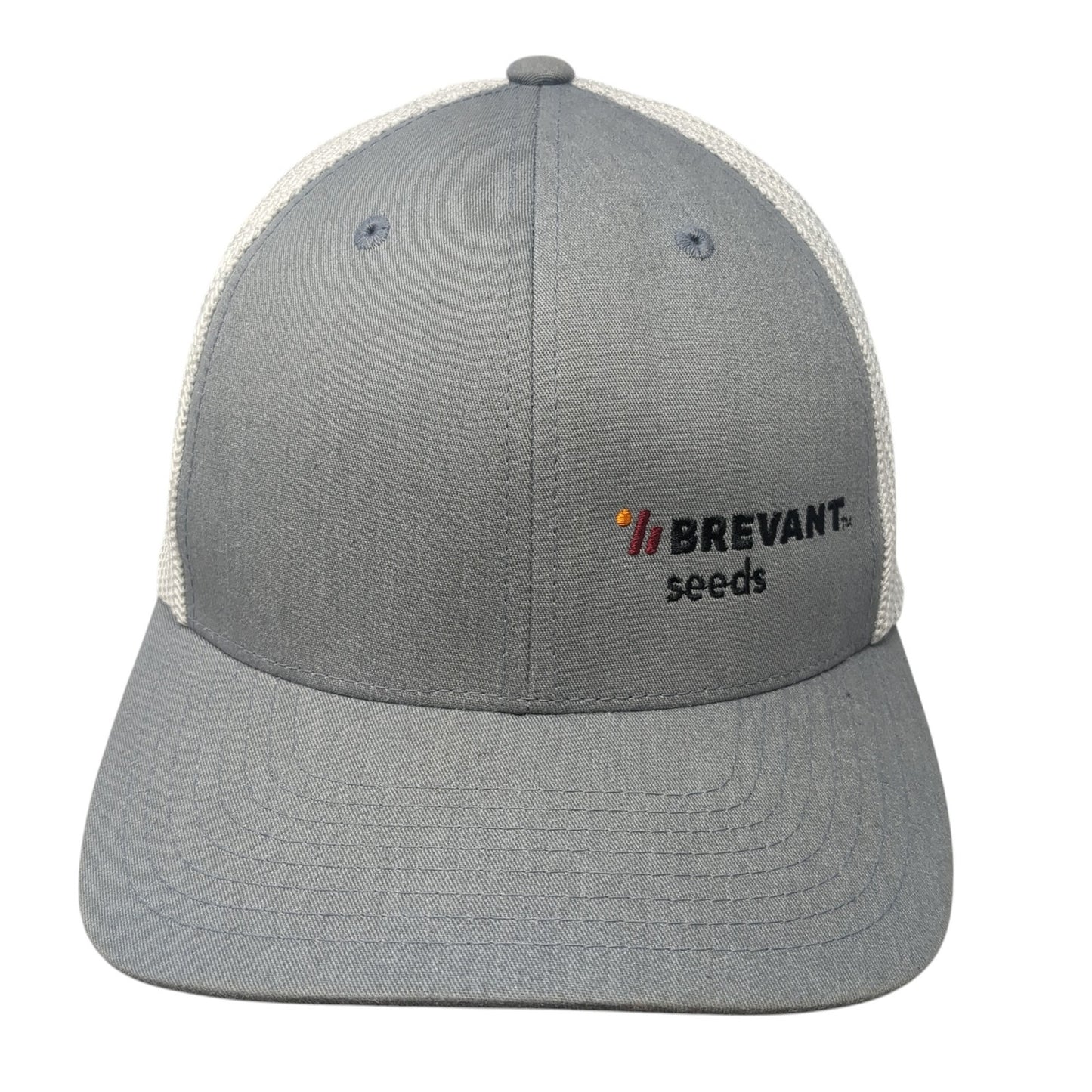 Brevant Seeds Fitted Trucker Hat Gray One Size Mesh Back Port Authority