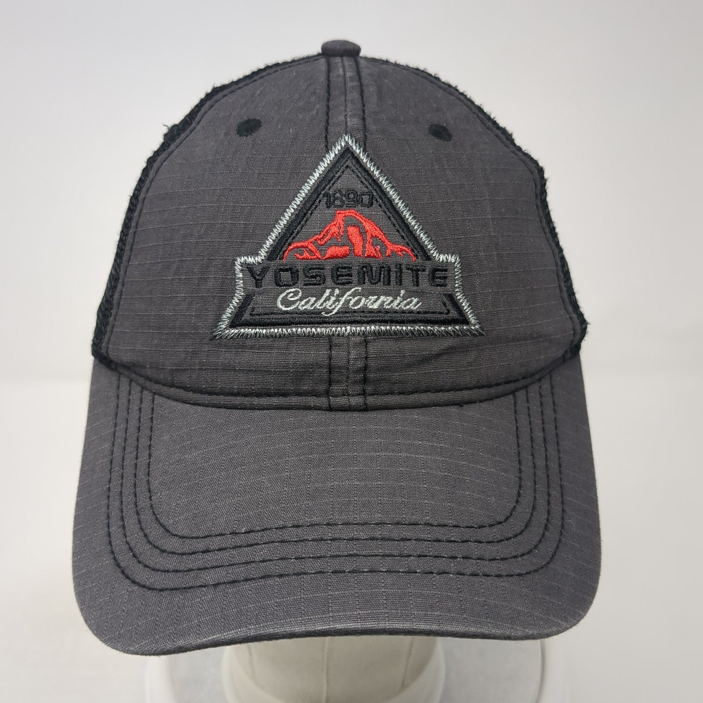 1890 Yosemite California Snapback Trucker Hat Gray One Size Adjustable Mesh Back