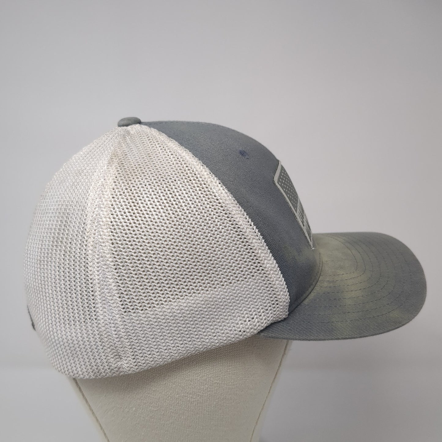 Columbia Tree Flag Fitted Baseball Cap Gray Medium Patriotic Mesh Back