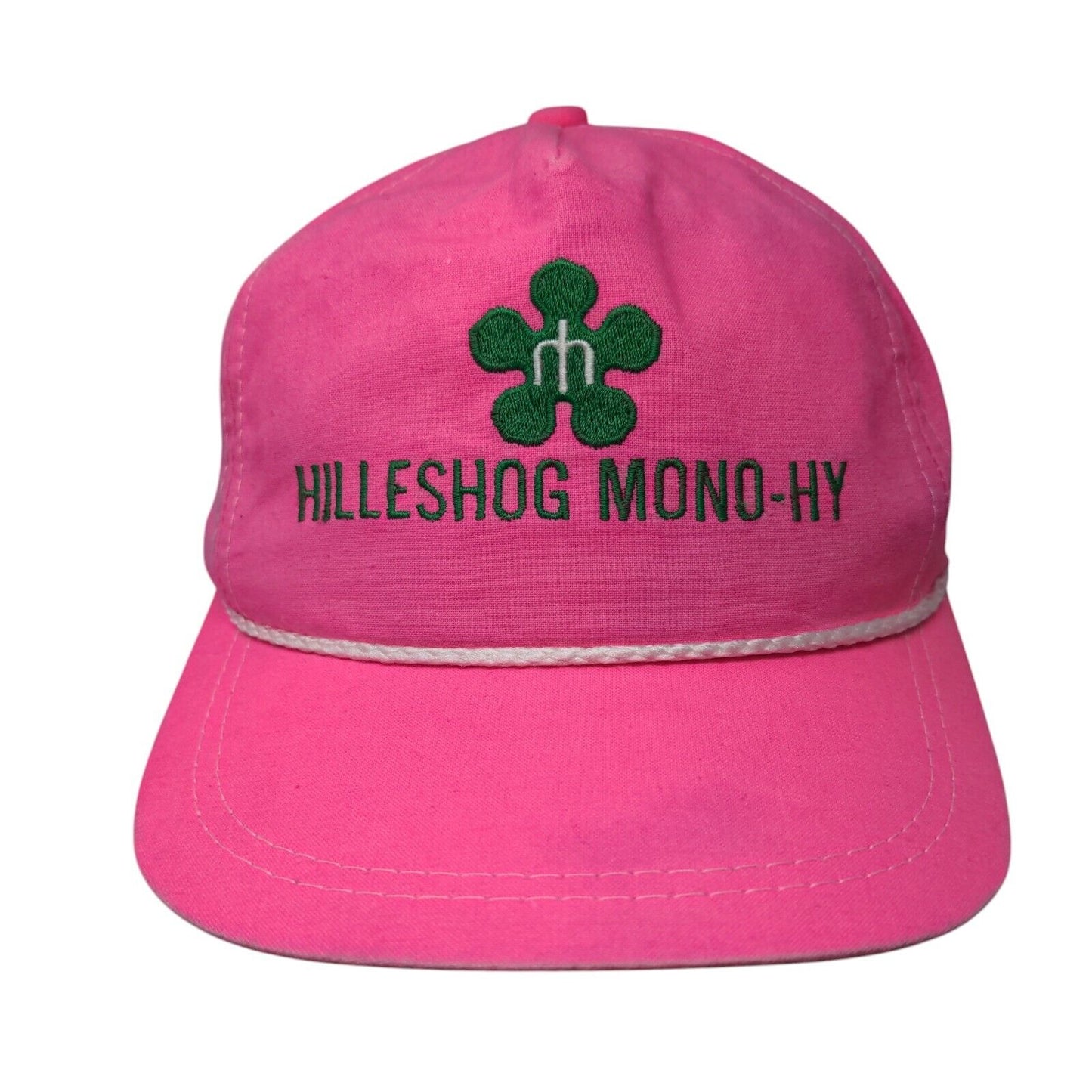 Hilleshog Mono-hy Slideback Hat Pink OSFA Adjustable Embroidered 6 Panel Rope