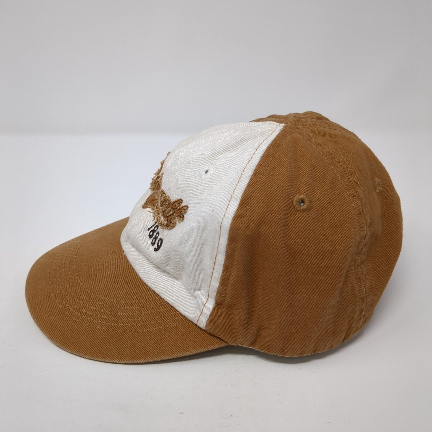 Carhartt 1889 Strapback Hat Brown One Size Adjustable Colorblock 6 Panel