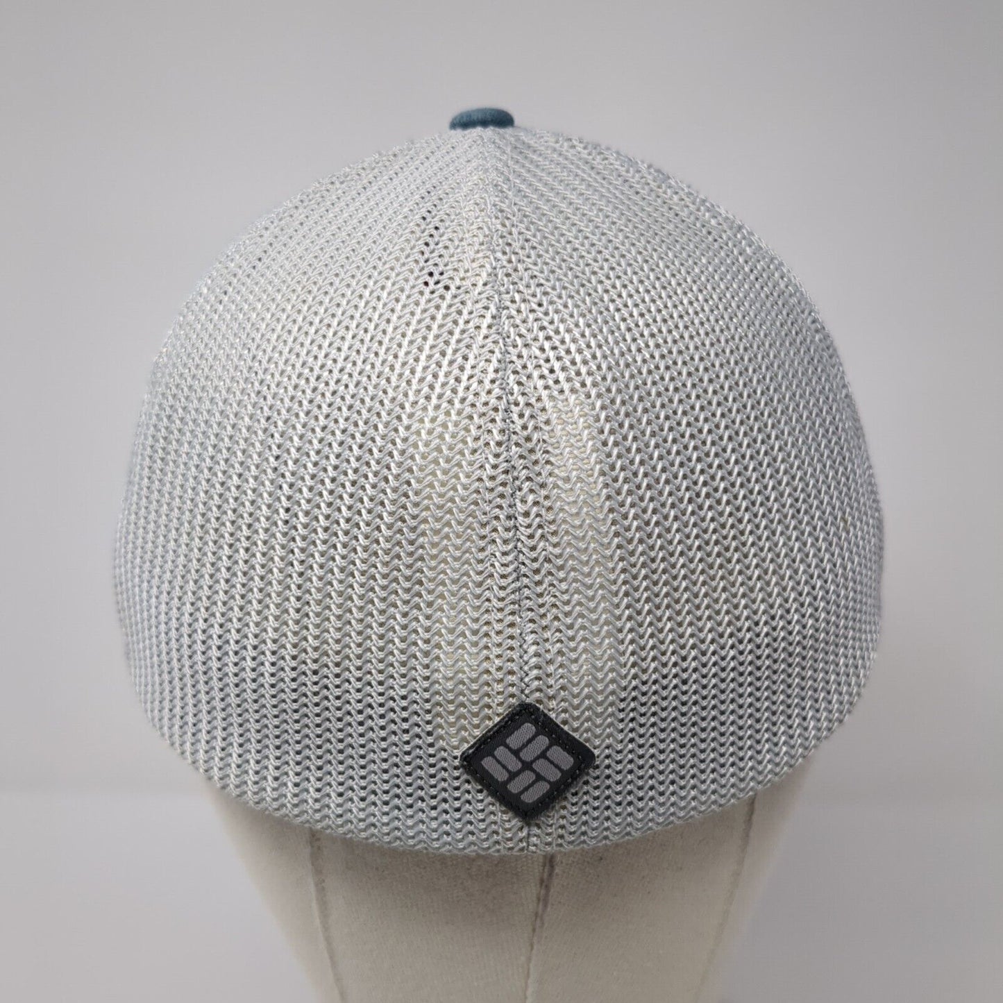 American Tree Flag Fitted Trucker Hat Blue L/XL Flexfit Mesh Back Columbia
