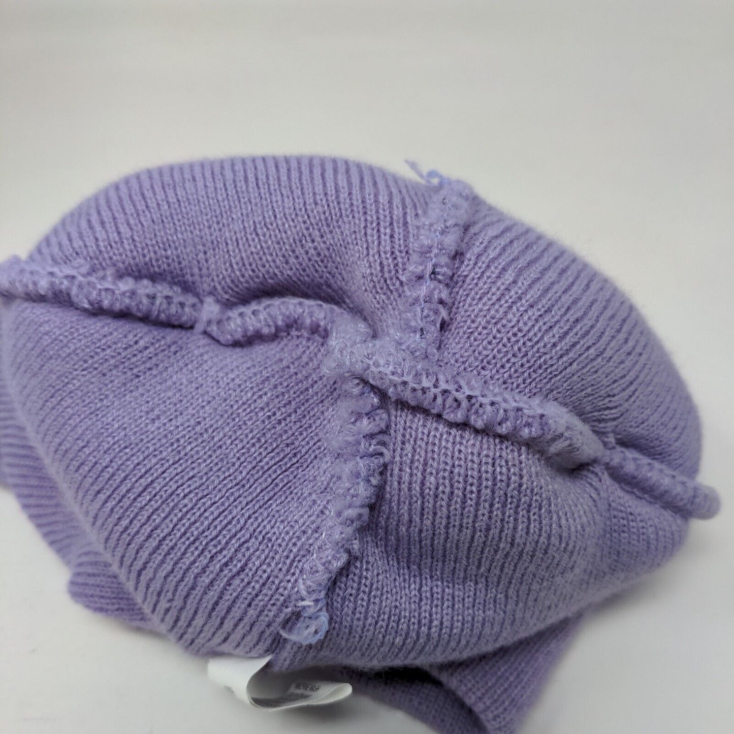 Unbranded Knit Pom Pom Beanie Hat Purple One Size Animal Print