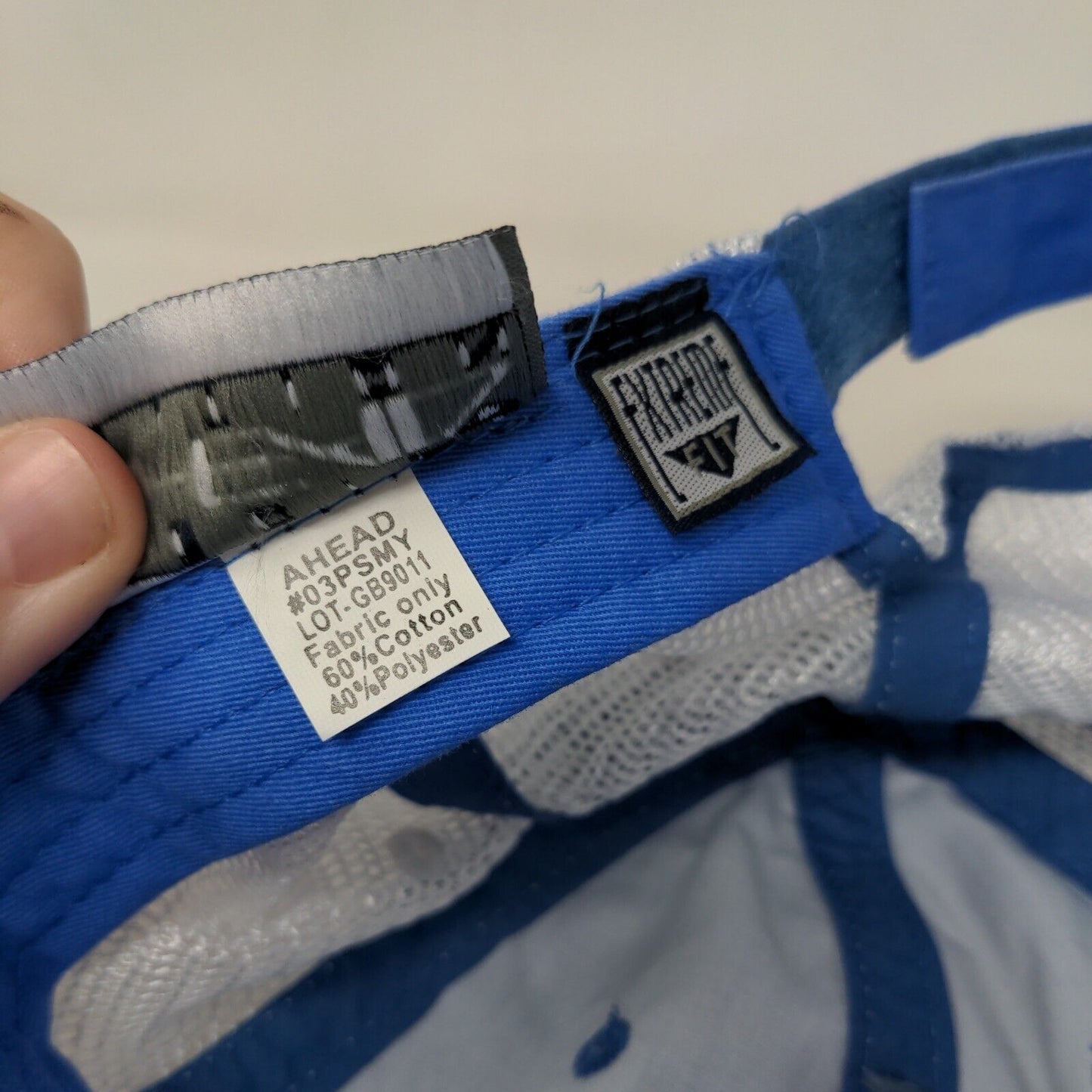 Beach Strapback Trucker Hat Blue OS Extreme Fit Mesh Back Ahead Special Edition