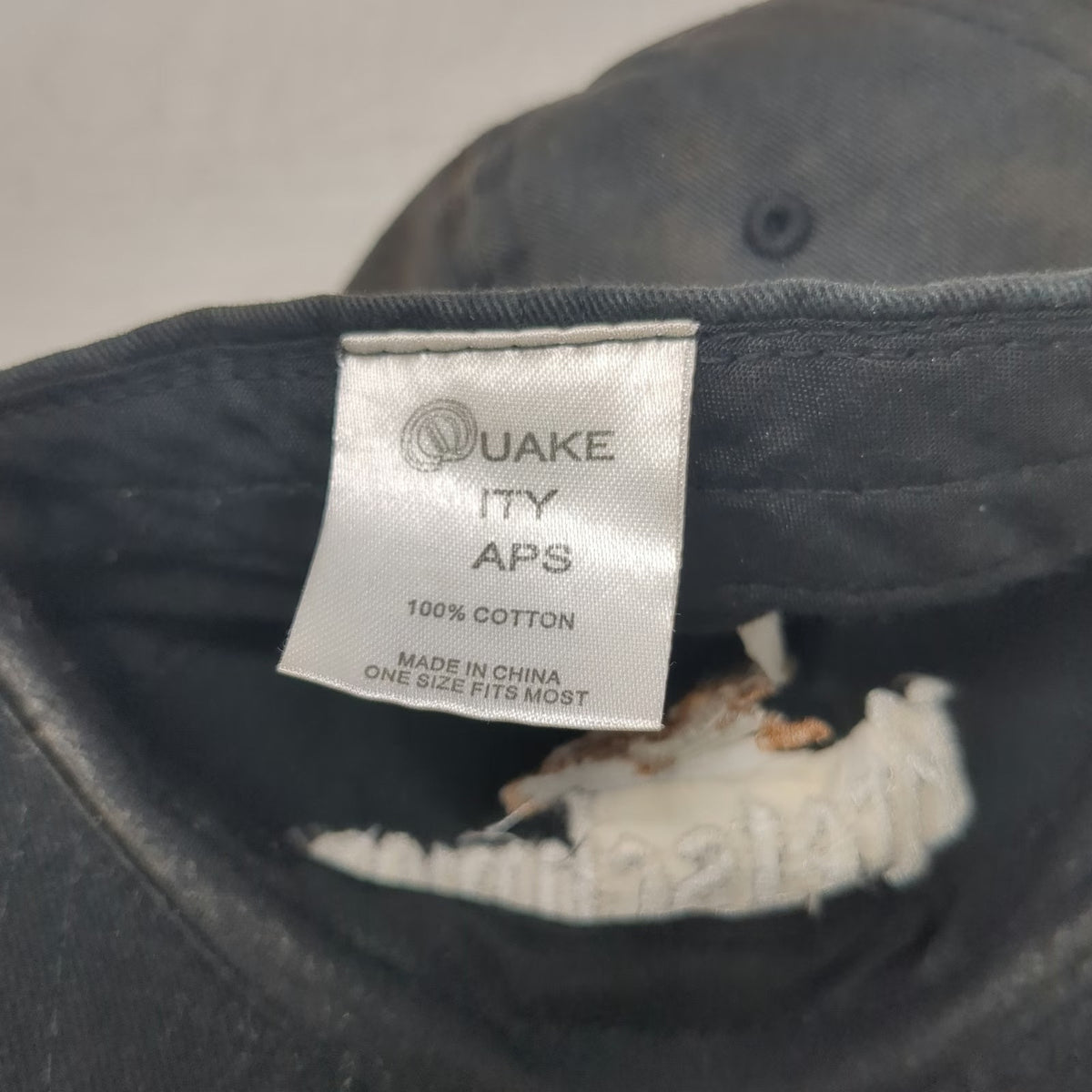 Quake City Baseball Cap Black Gold White One Size Kretschmar Deli Cotton Hat