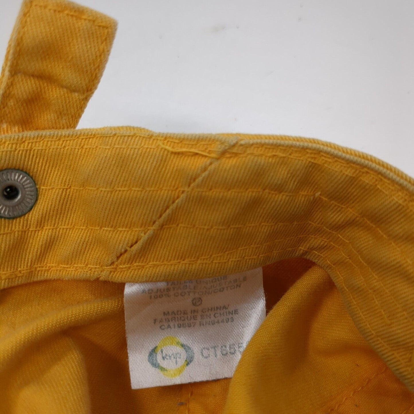 Nelson Slideback Hat Yellow One Size Adjustable Embroidered 6 Panel