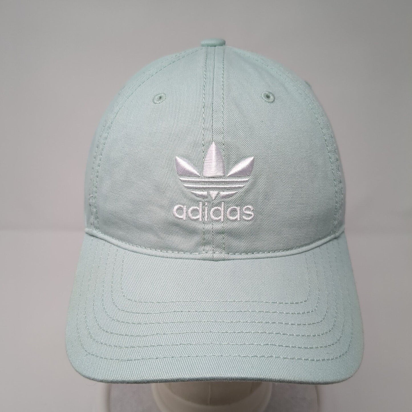 Adidas Trefoil Slideback Hat Green One Size Solid Embroidered 6 Panel