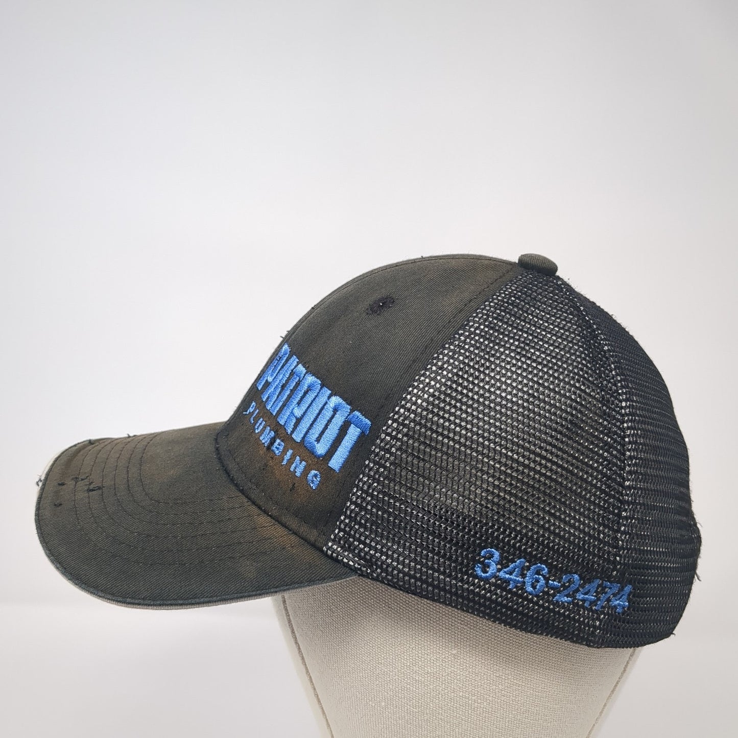 Patriot Plumbing Snapback Trucker Hat Black OS Adjustable Mesh Port Authority