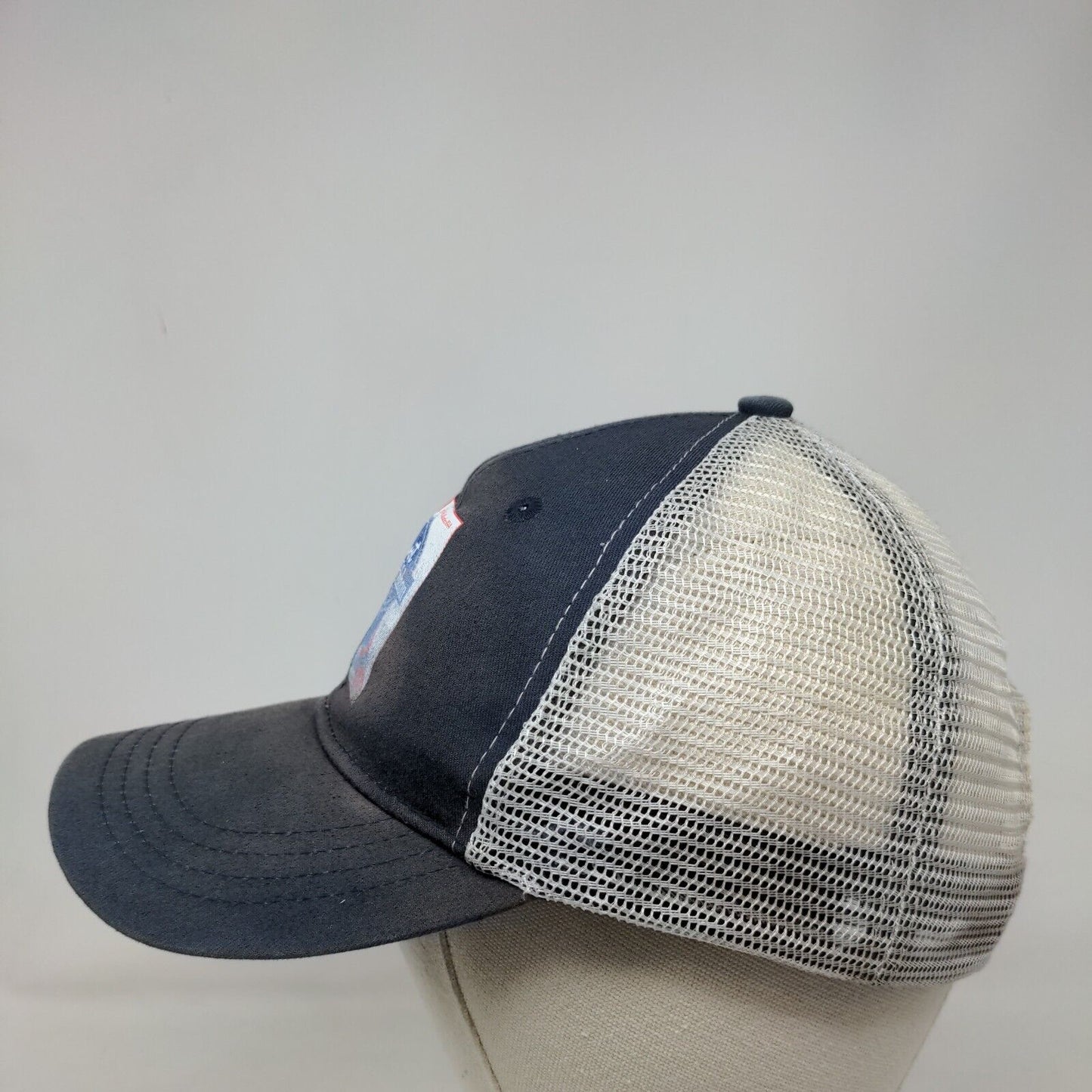 Pabst Blue Ribbon Snapback Trucker Hat Blue One Size Mesh Back Three In