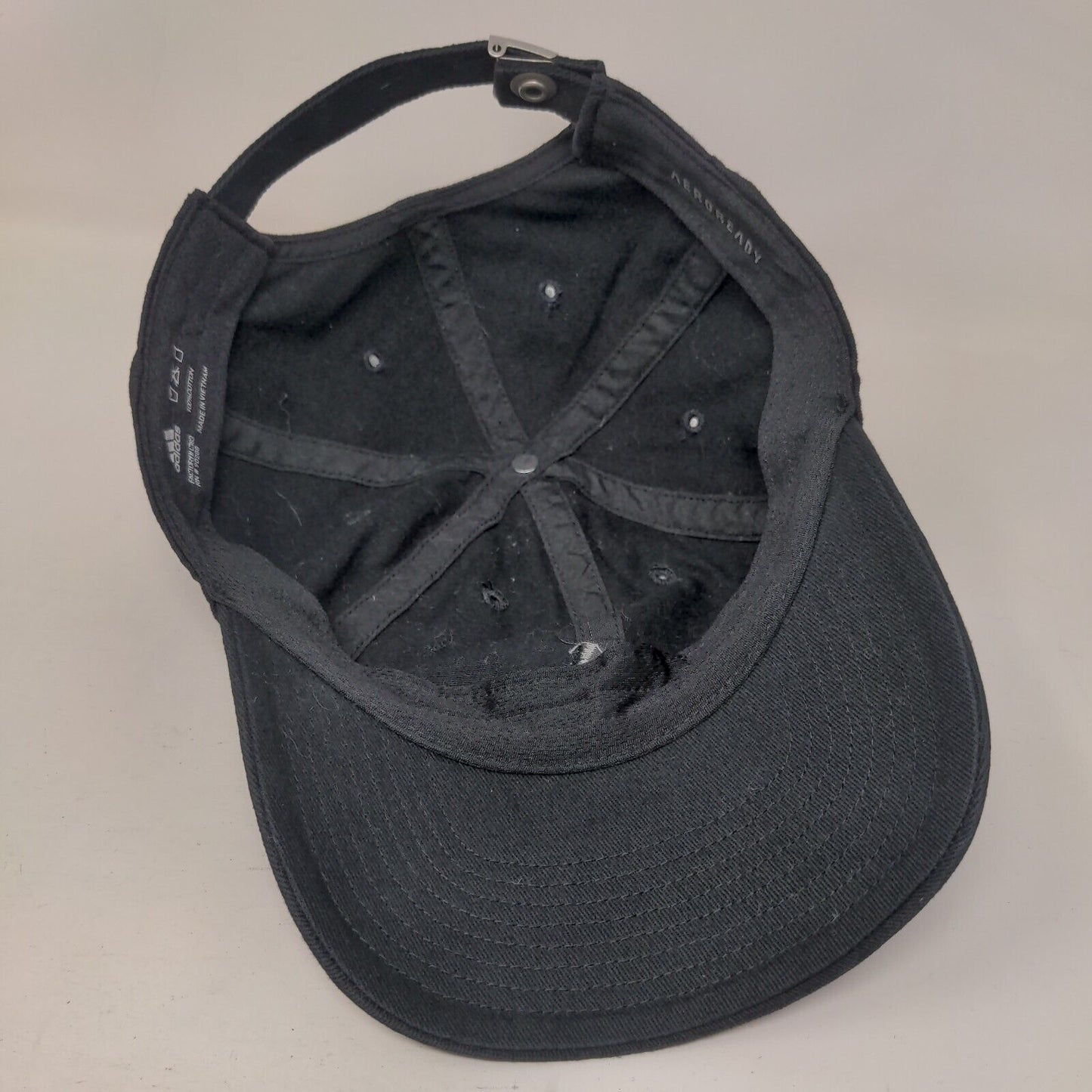 Adidas Slideback Hat Black One Size Adjustable Embroidered Aeroready Cotton