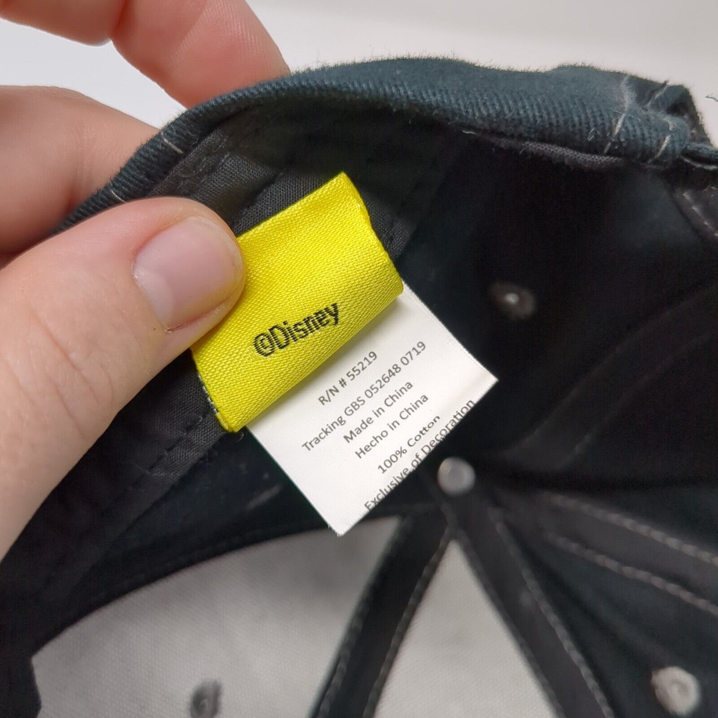 Disney Strapback Hat Black One Size Adjustable Embroidered 6 Panel