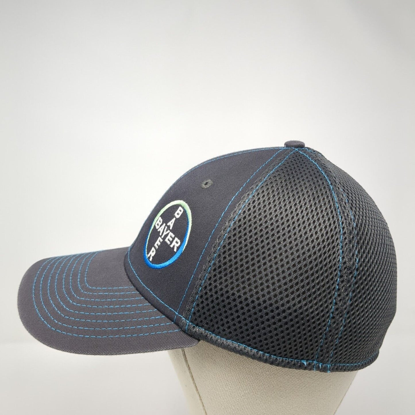 Bayer Life Fitted Hat Gray L/XL Embroidered Logo 6 Panel 39Thirty New Era