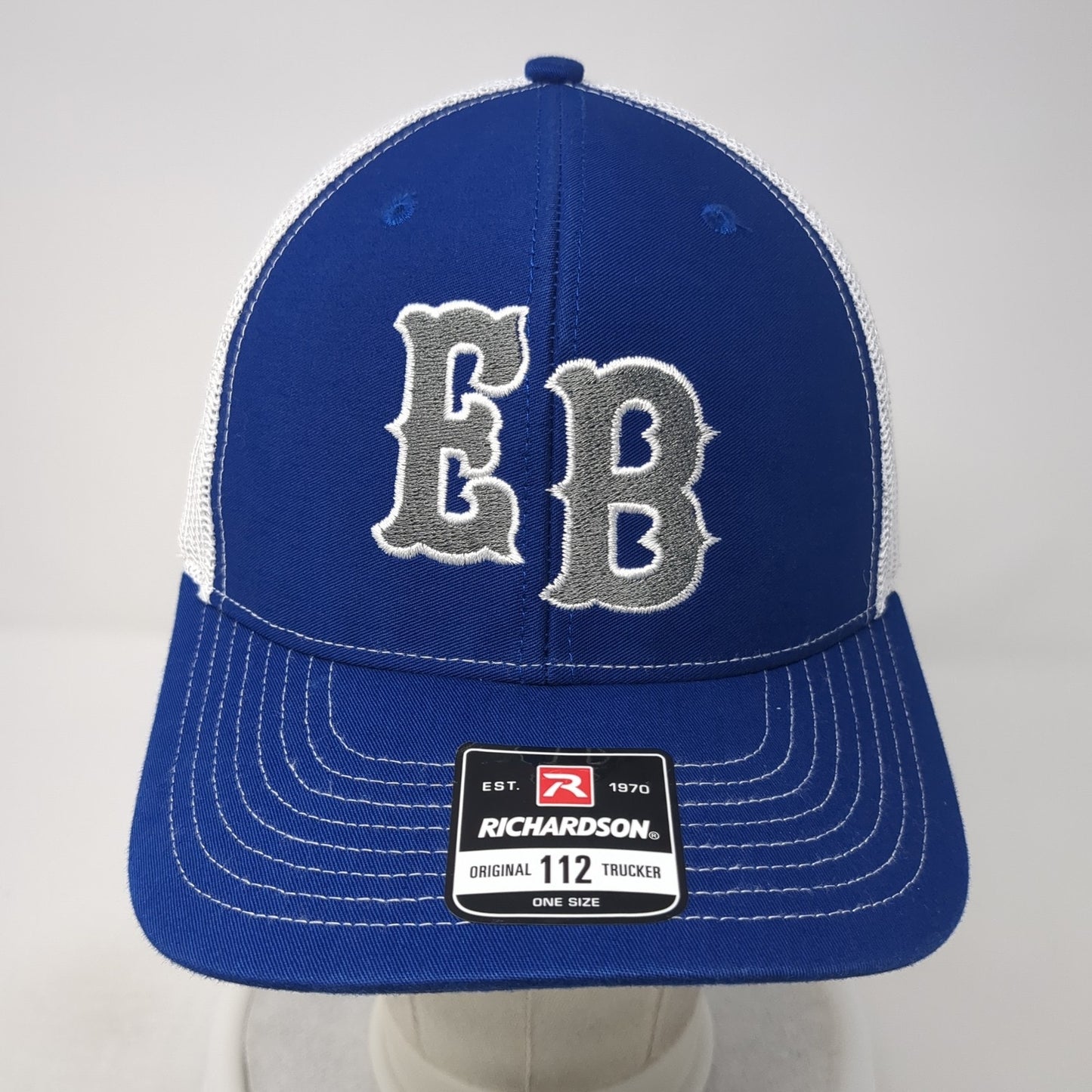 EB Snapback Mesh Back Trucker Hat Blue One Size Colorblock Richardson