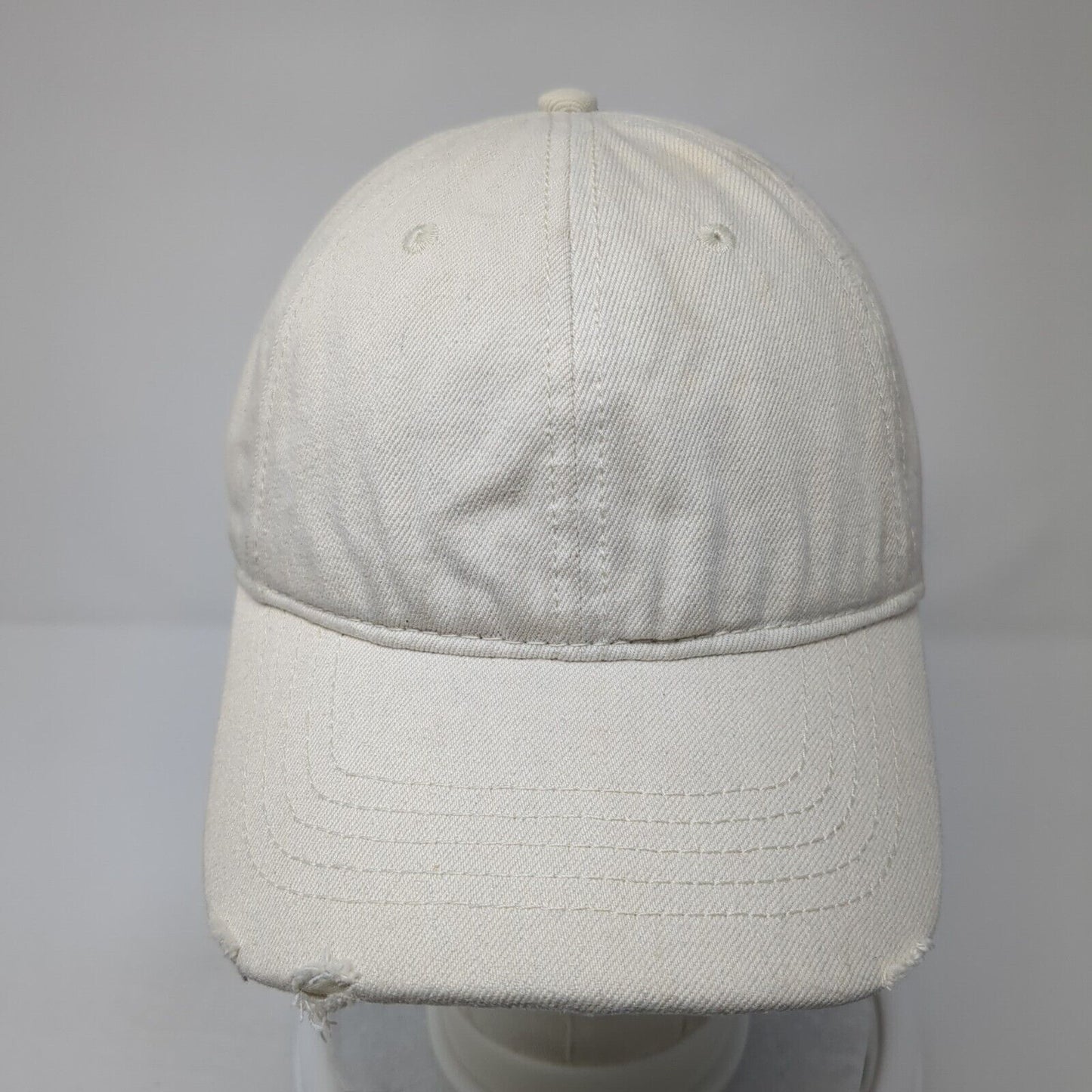 Unbranded Slideback Hat Tan One Size Adjustable Distressed Bleach Denim Blank