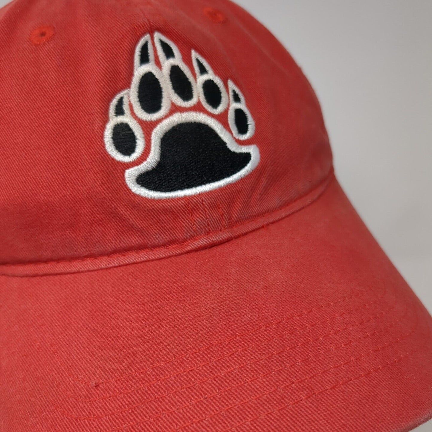 Bear Paw Slideback Hat Red OSFA Adjustable Embroidered Pacific Headwear