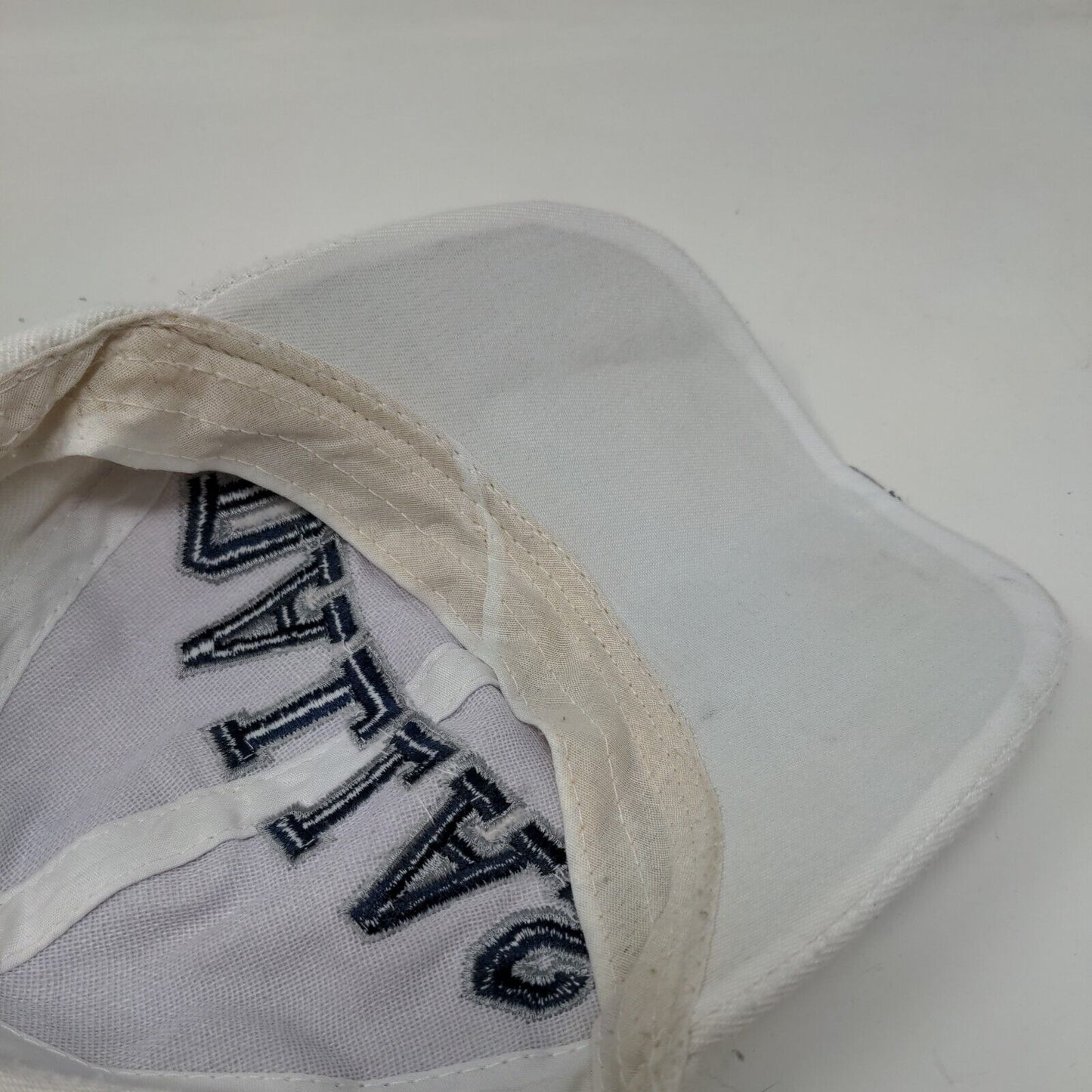 Dallas Strapback Hat White One Size Adjustable Embroidered Vented Holes 6 Panel