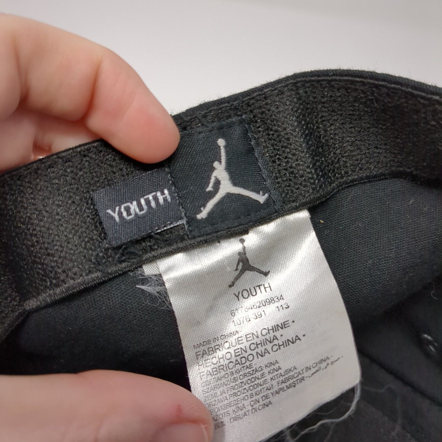 Jordan Jumpman Fitted Hat Black Youth One Size Embroidered 6 Panel