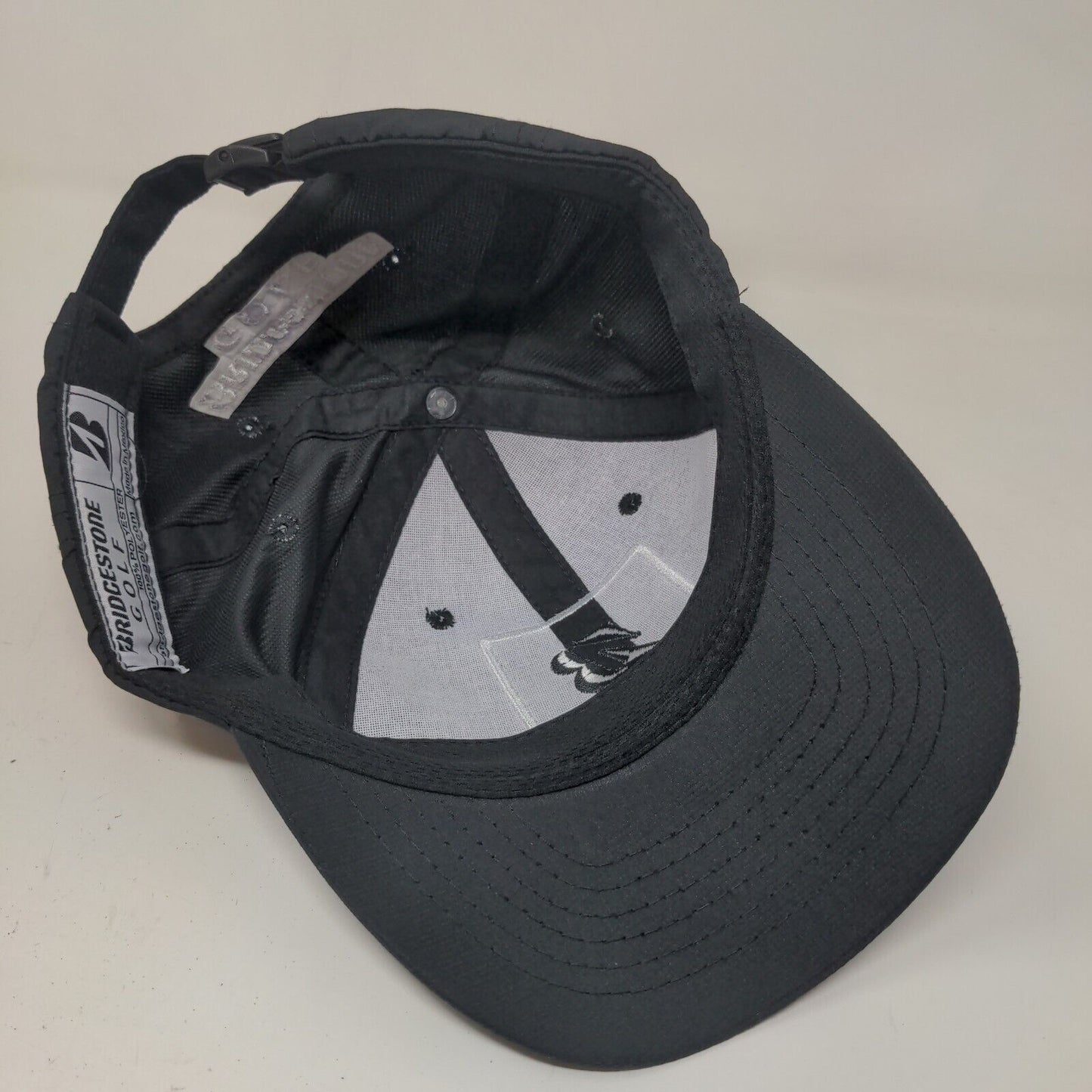 Bridgestone Golf Men's Slideback Hat Black Adjustable Polyester Embroidered Logo