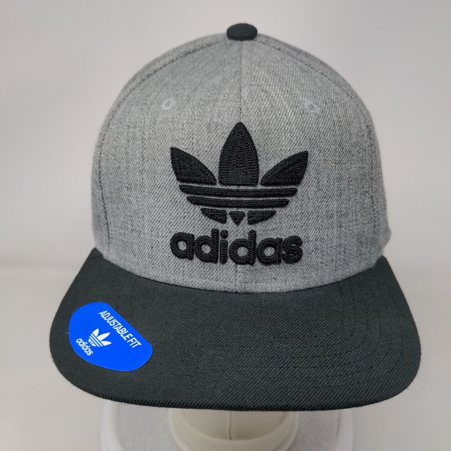 Adidas Trefoil Snapback Hat Gray OSFM Adjustable Fit Colorblock