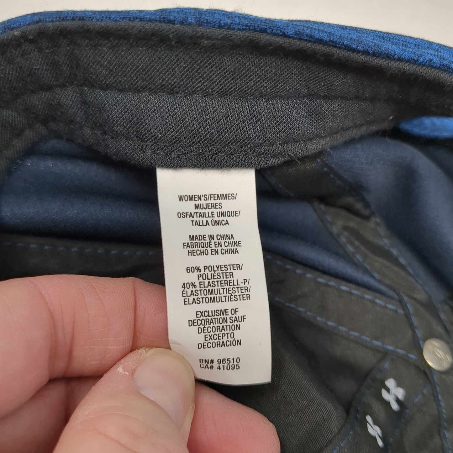 Under Armour Slideback Hat Blue One Size Embroidered Logo 6 Panel