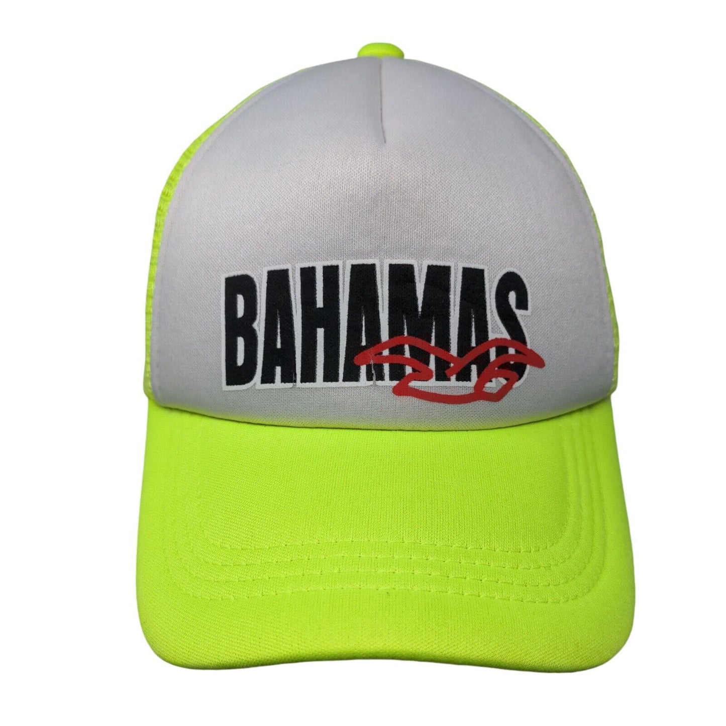 Bahamas Snapback Trucker Hat Green One Size Adjustable Mesh Back Lucky 7 USA