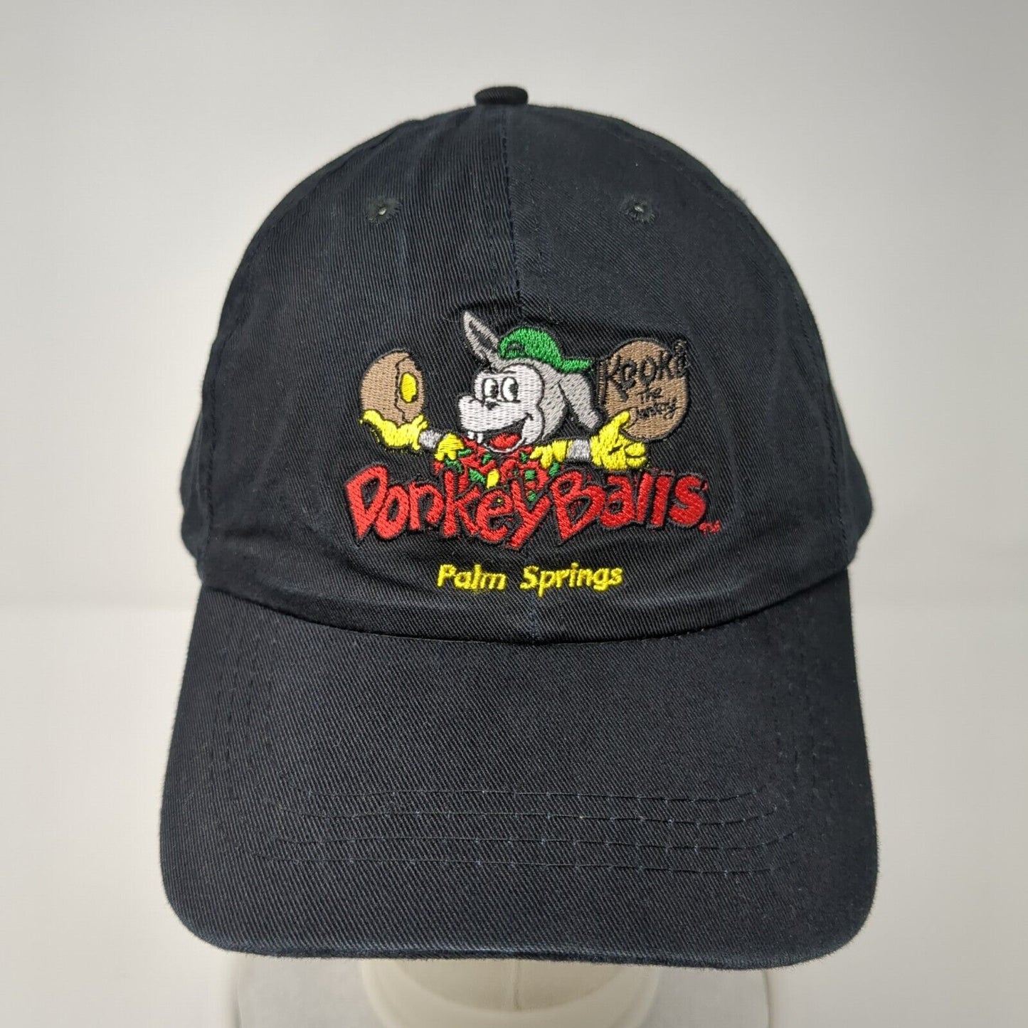 Donkey Balls Palm Springs Slideback Hat Black One Size Embroidered 6 Panel AMC