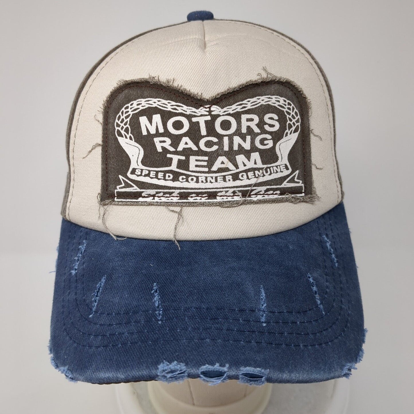 Motor Racing Team Speed Corner Genuine Slideback Hat Multi One Size Distressed