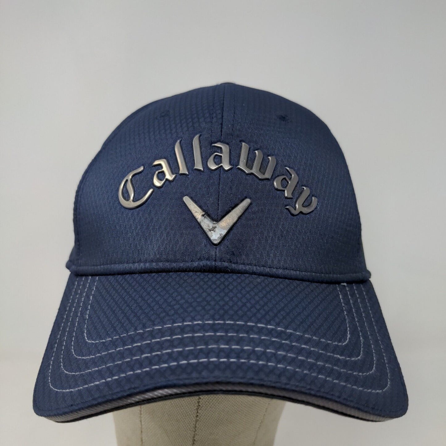 Callaway Golf Men's Strapback Hat Blue Adjustable 3D Odyssey Logo Distressed