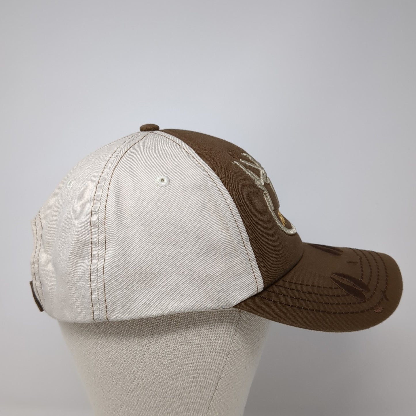 RMEF Volunteer Strapback Hat Brown One Size Colorblock Embroidered Logo