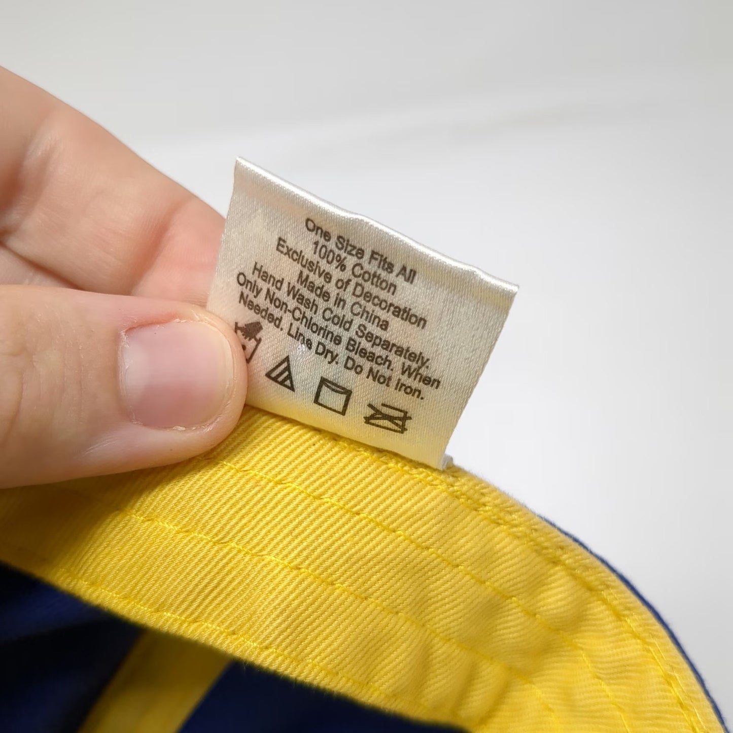 Delaware Blue Hens NCAA Blue OSFM Cap Hat Contrast Stitching Yellow Underbrim