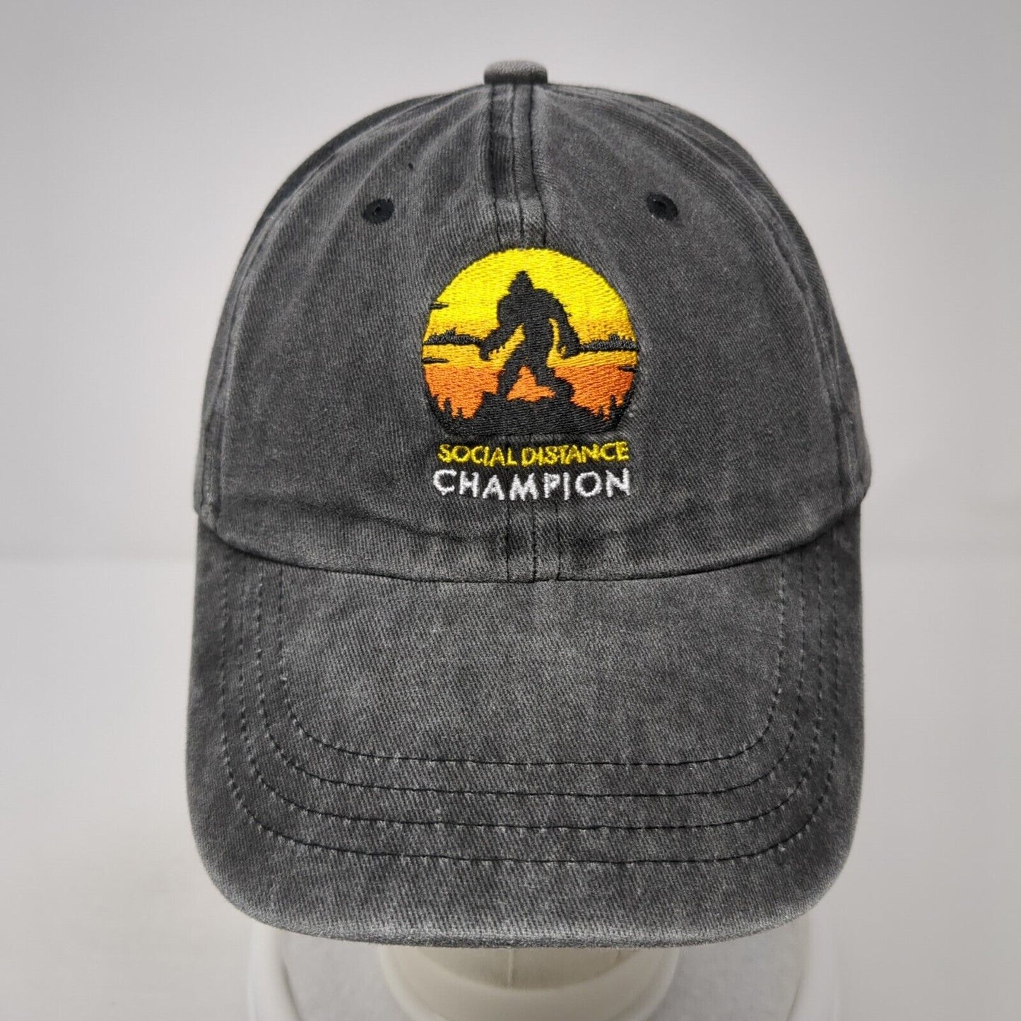 Social Distance Champion Slideback Hat Gray One Size Adjustable Embroidered OBSI