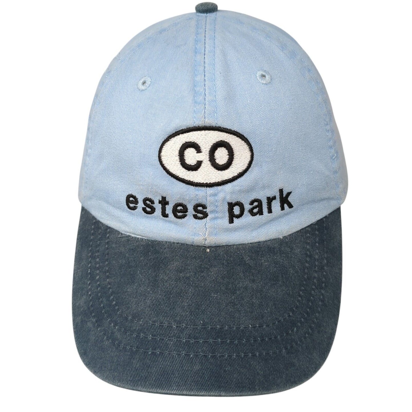CO Estes Park Slideback Hat Blue One Size Adjustable Embroidered 6 Panel Adams