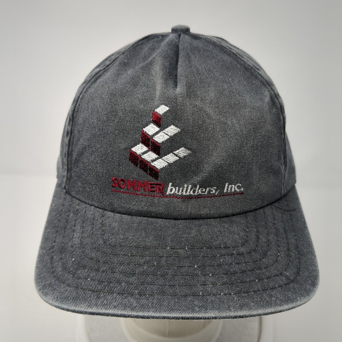 Sommer Builders Inc. Slideback Hat Gray One Size Adjustable Embroidered