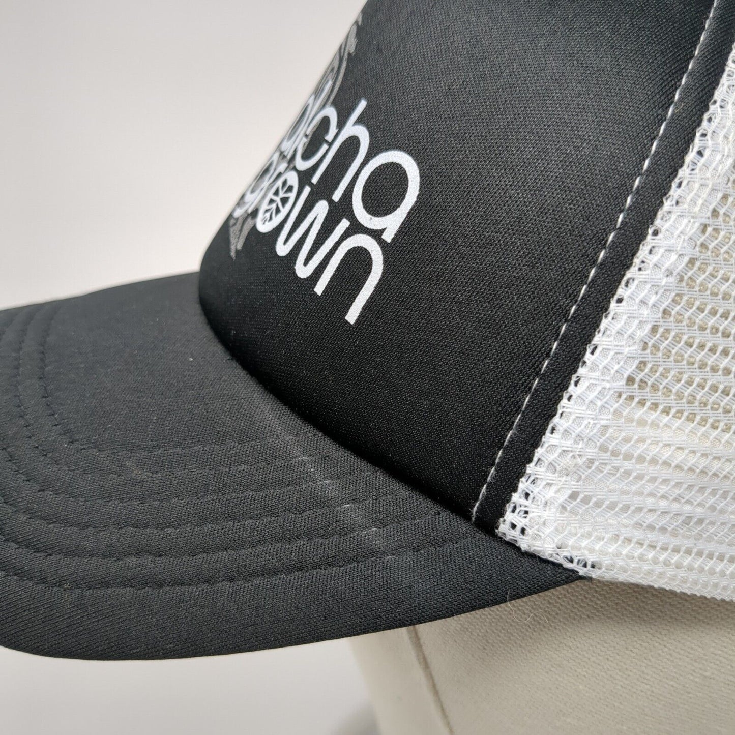 Aloha Grown Snapback Trucker Hat Black One Size Adjustable Mesh Back 6 Panel