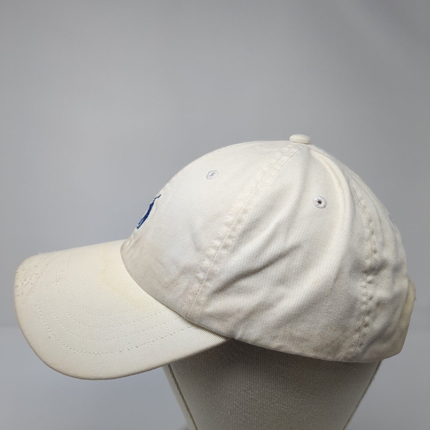 Polo Ralph Lauren Slideback Hat White OS Adjustable Embroidered Distressed